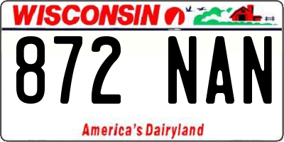 WI license plate 872NAN