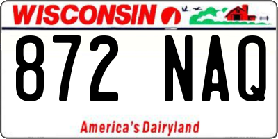 WI license plate 872NAQ