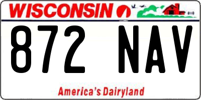 WI license plate 872NAV