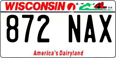 WI license plate 872NAX