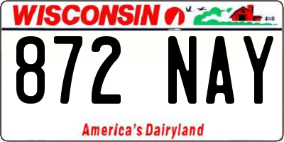 WI license plate 872NAY