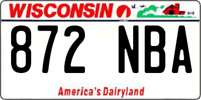 WI license plate 872NBA