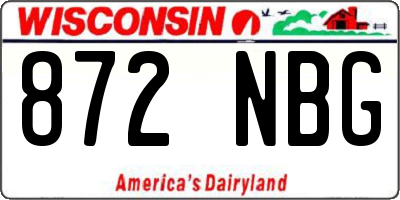 WI license plate 872NBG
