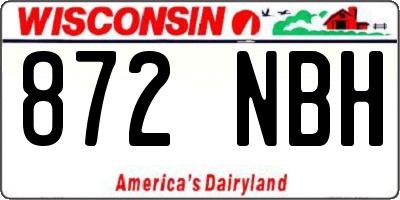 WI license plate 872NBH