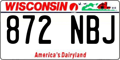 WI license plate 872NBJ