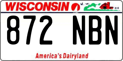 WI license plate 872NBN