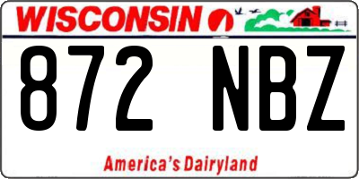 WI license plate 872NBZ