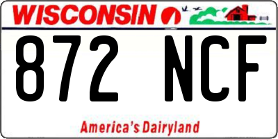 WI license plate 872NCF