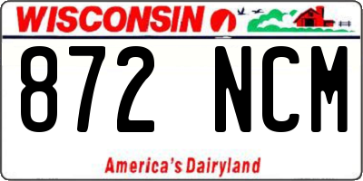 WI license plate 872NCM