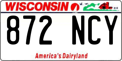 WI license plate 872NCY