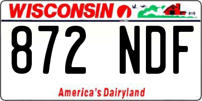 WI license plate 872NDF