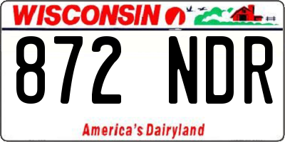 WI license plate 872NDR
