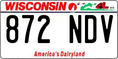 WI license plate 872NDV