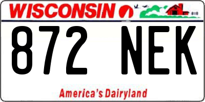 WI license plate 872NEK