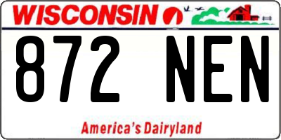 WI license plate 872NEN