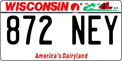 WI license plate 872NEY