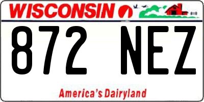 WI license plate 872NEZ