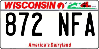 WI license plate 872NFA