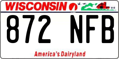 WI license plate 872NFB