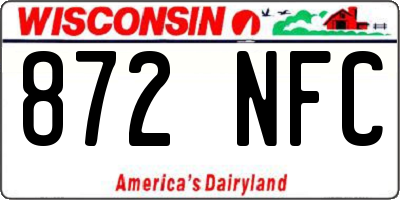 WI license plate 872NFC