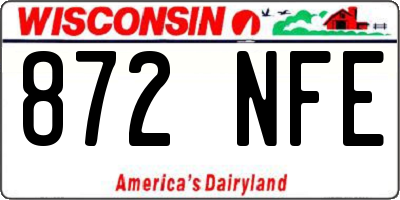 WI license plate 872NFE