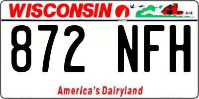 WI license plate 872NFH
