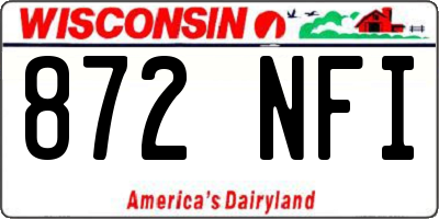 WI license plate 872NFI