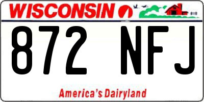 WI license plate 872NFJ