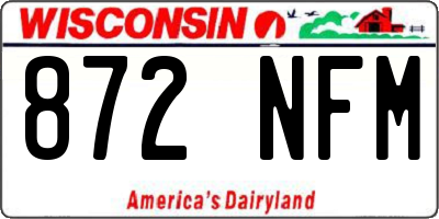 WI license plate 872NFM