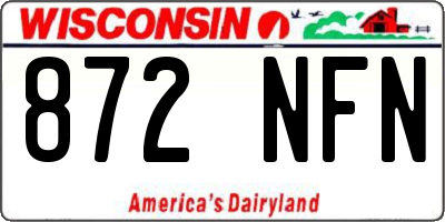WI license plate 872NFN