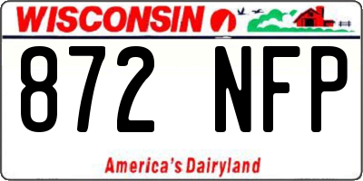 WI license plate 872NFP