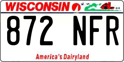 WI license plate 872NFR