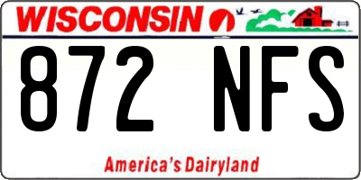 WI license plate 872NFS