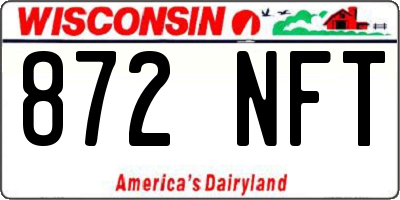 WI license plate 872NFT