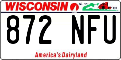 WI license plate 872NFU