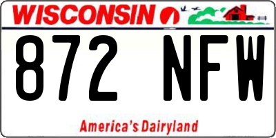 WI license plate 872NFW