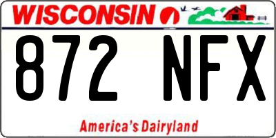 WI license plate 872NFX