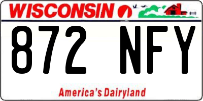 WI license plate 872NFY