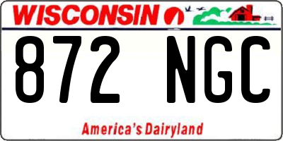 WI license plate 872NGC