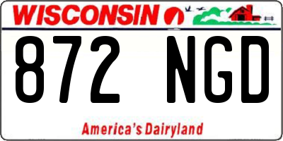 WI license plate 872NGD