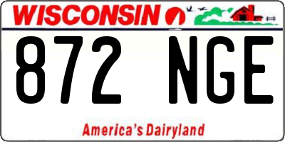 WI license plate 872NGE