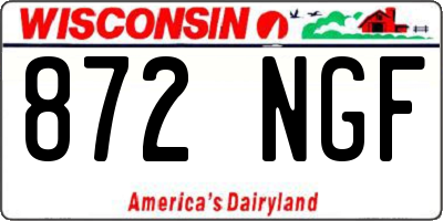 WI license plate 872NGF