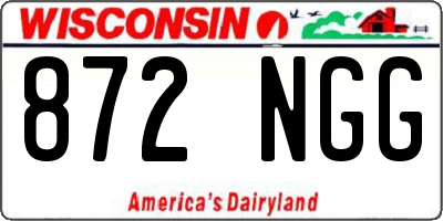WI license plate 872NGG