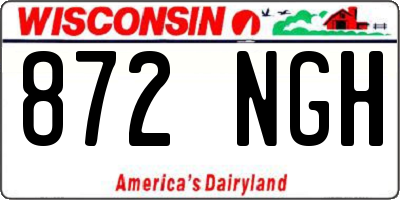 WI license plate 872NGH