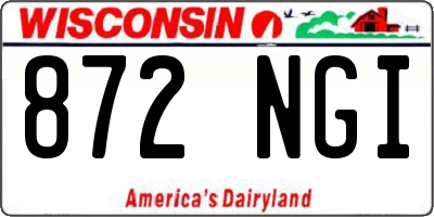 WI license plate 872NGI