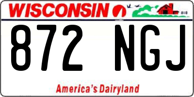 WI license plate 872NGJ