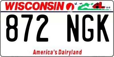 WI license plate 872NGK
