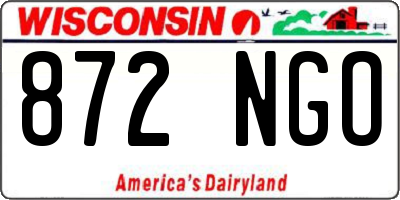 WI license plate 872NGO