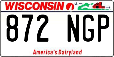 WI license plate 872NGP