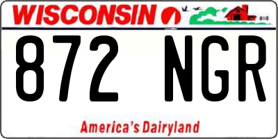 WI license plate 872NGR